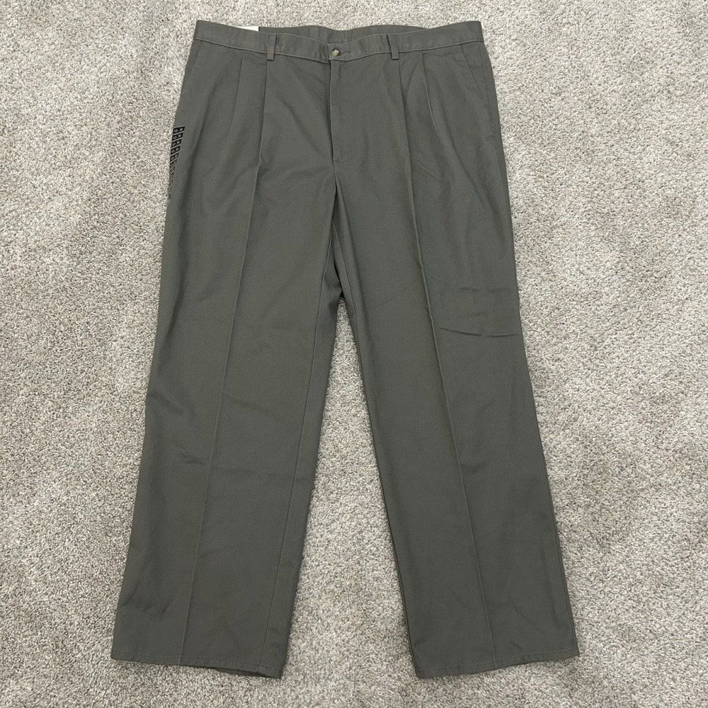 Haggar Pleated Pants‎ 42x30 Taupe Original Wrinkle-Free Classic American Fit New